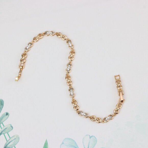 "Sparkling Rose Gold Bracelet with Dainty Crystal Accents, XPBL0732 - Picture 5 of 12